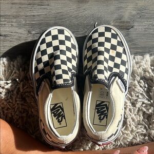 Vans Kids Black and White Checkered Slip-On Sneakers